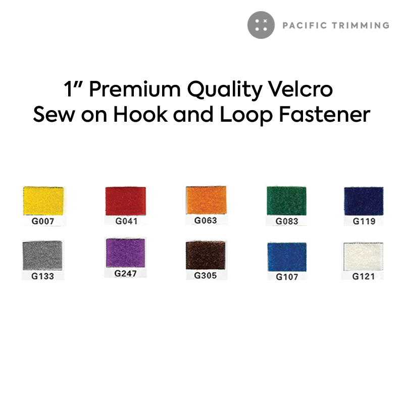 1" Premium Quality Velcro Sew on Hook and Loop Fastener Tape Multiple Colors