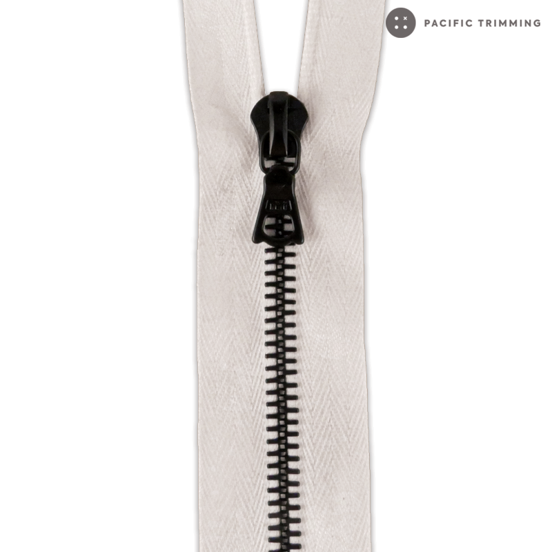 M4 One Way Black Teeth Metal Zipper