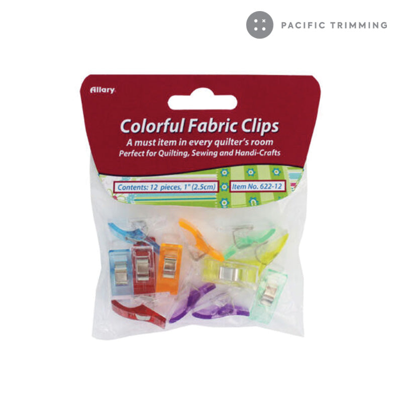 Allary Colorful Fabric Clips 1"