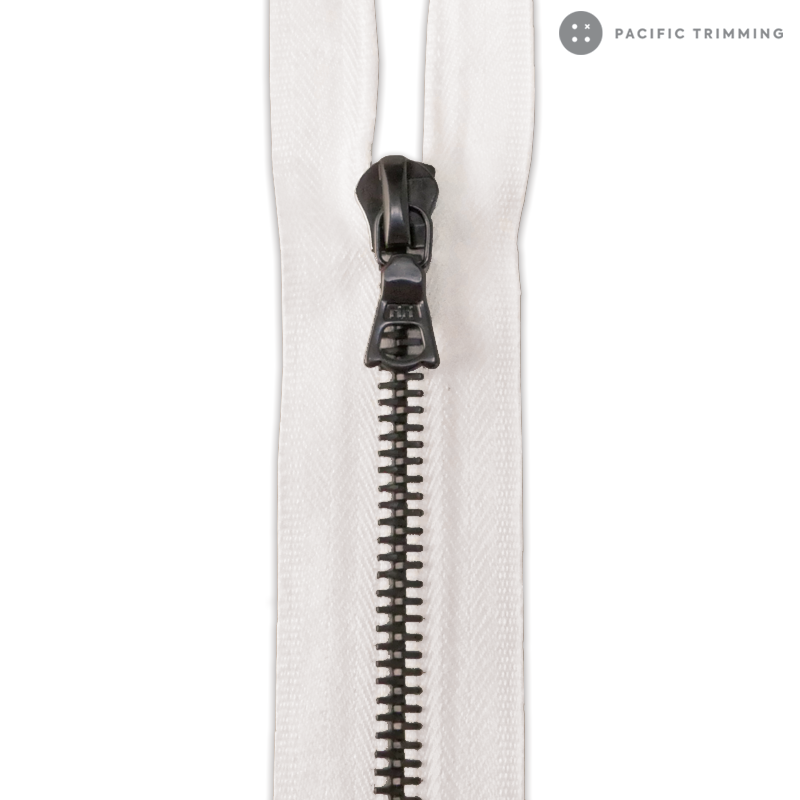 M6 One Way Gunmetal Teeth Metal Zipper