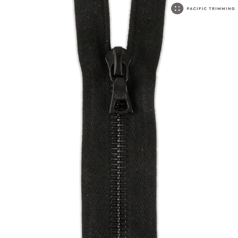 M8 One Way Matte Black Teeth Metal Zipper
