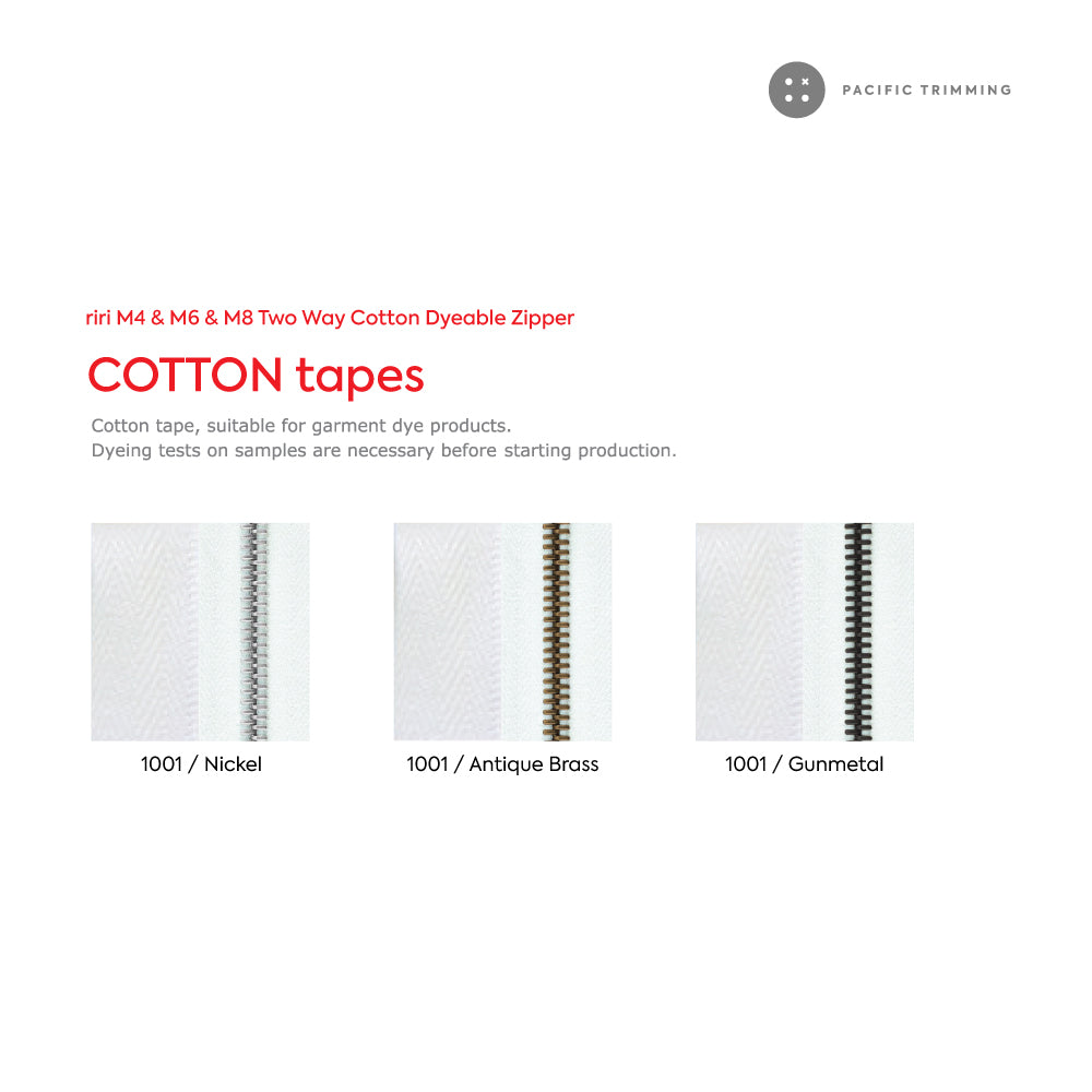 M6 Two Way Cotton Tape Dyeable Zipper
