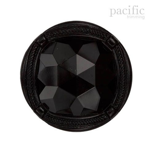 Black Round Nylon Shank Decorative Button