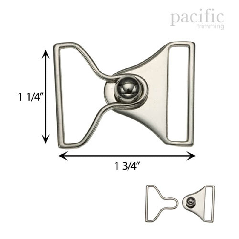1.25 Inch Front Buckle Closure Silver