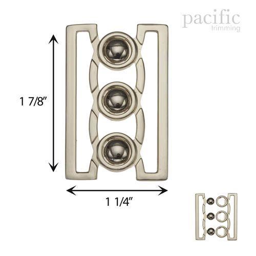 Front Buckle Closure Silver Multiple Sizes