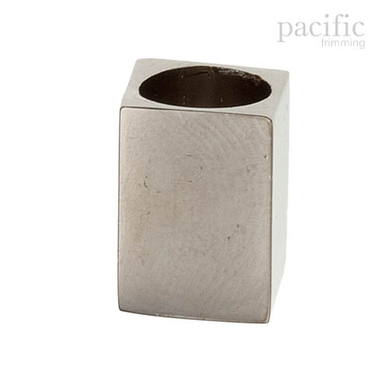 4mm Metal Cube Cord End Silver