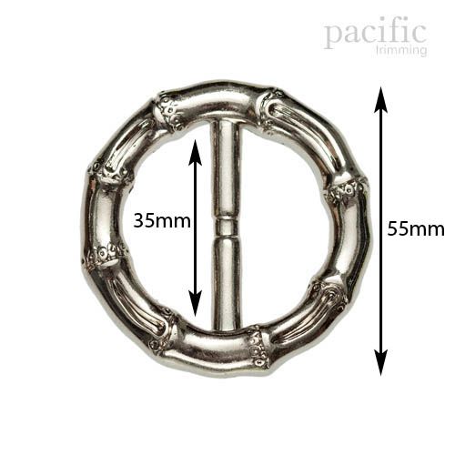 35mm Acrylic Bamboo Buckle Silver