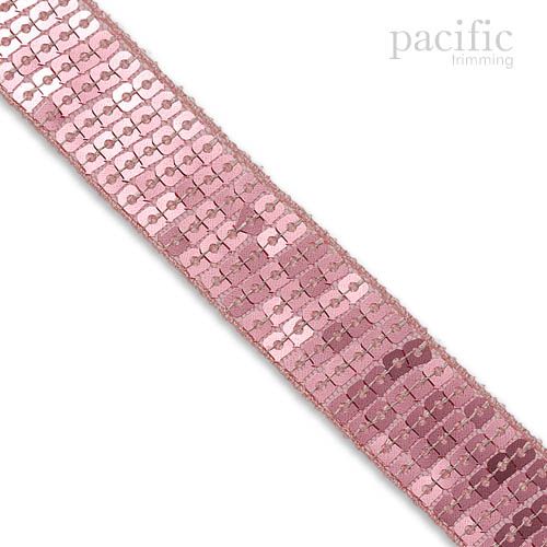 Square Sequin Trim Multiple Sizes Rose Pink