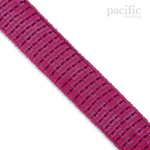 Square Sequin Trim Multiple Sizes Hot Pink
