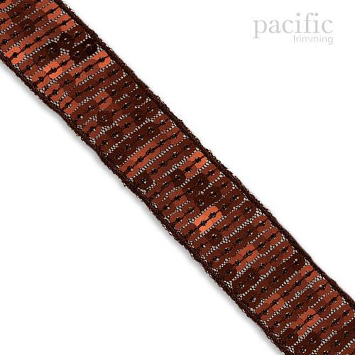 Square Sequin Trim Multiple Sizes Brown