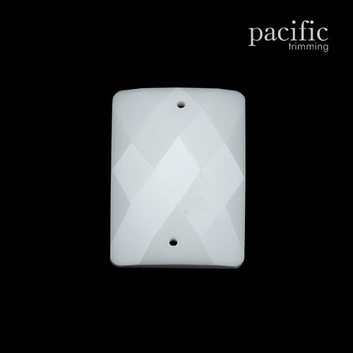 Rectangle Acrylic Sew on Jewel 3 Sizes Ivory