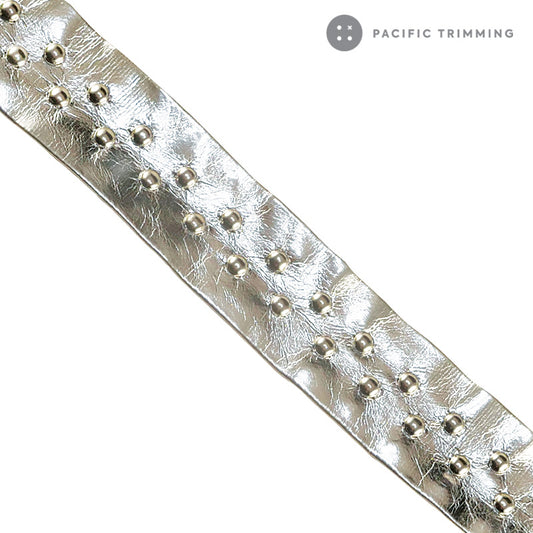 Silver Metallic Trim 24mm with Studs