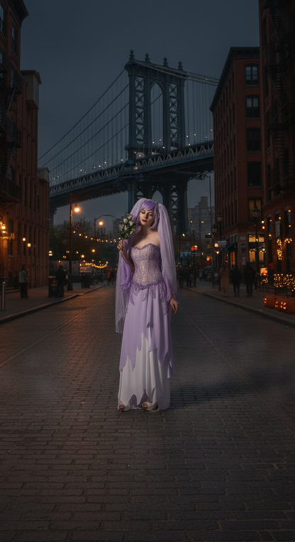 [*Halloween 30% Sale*]Elegant Purple Ghost Bride Costume