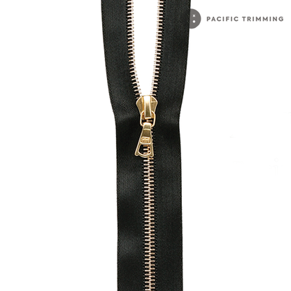 M4,M6 One Way Satin Tape Gold,Nickle Teeth Zipper