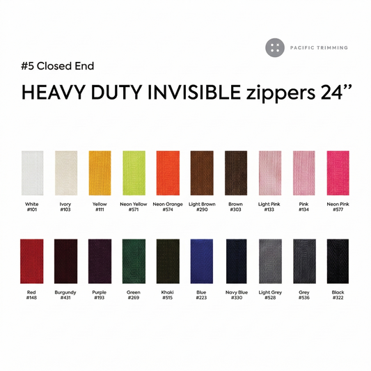 #5 Closed End Heavy Duty Invisible Zipper