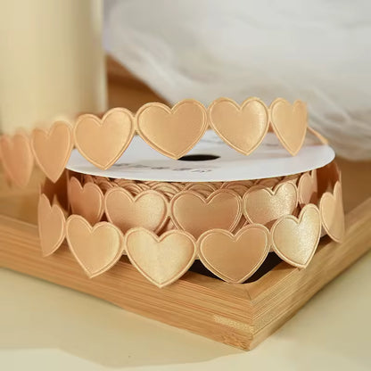 Heart Shaped Edge Woven Ribbon - Emperor Gold / Yard / 1.5cm