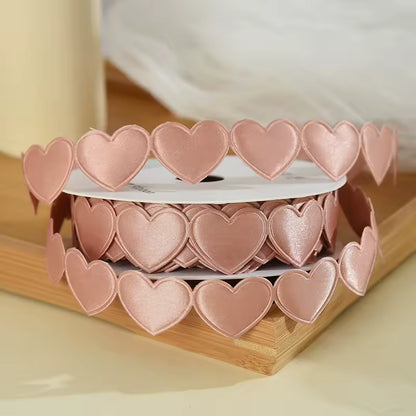 Heart Shaped Edge Woven Ribbon - Lotus Root Pink / Yard / 1.5cm