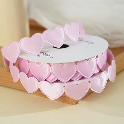 Heart Shaped Edge Woven Ribbon - Pink / Yard / 1.5cm
