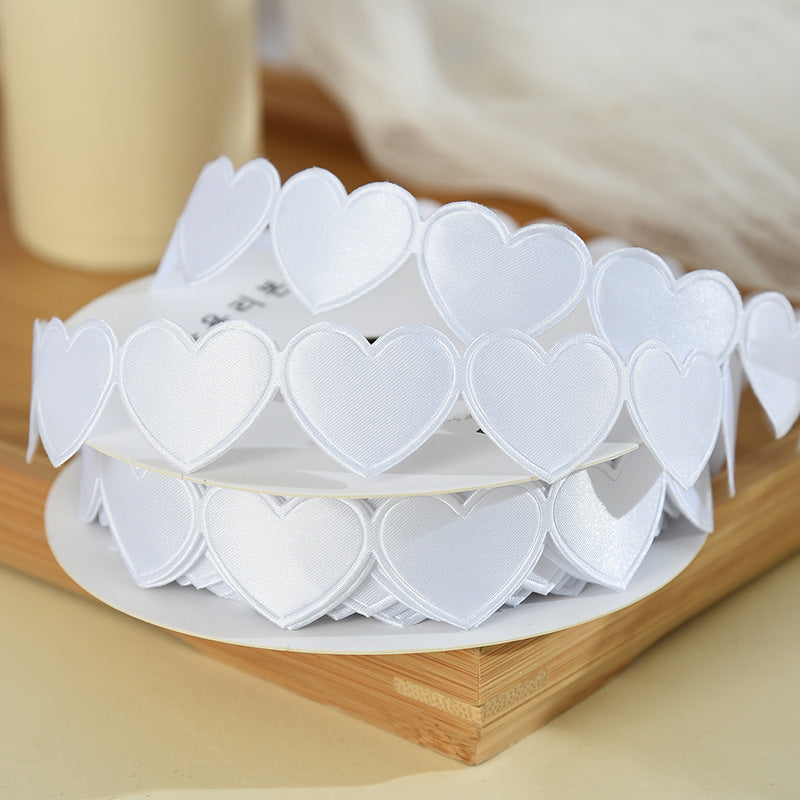 Heart Shaped Edge Woven Ribbon - White / Yard / 2.5cm
