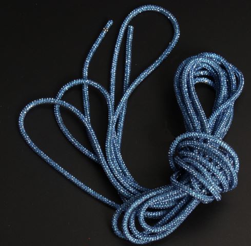 4mm Flexible Rhinestone Cotton Cord - Light blue / 1 Yard