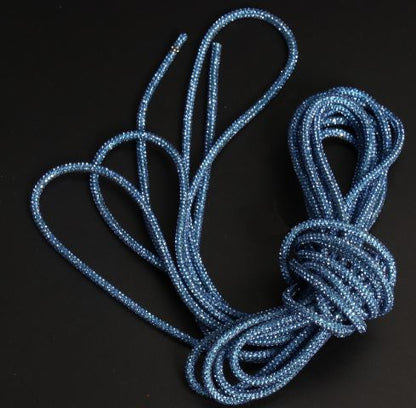 4mm Flexible Rhinestone Cotton Cord - Light blue / 1 Yard