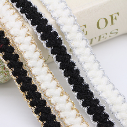 Textured Metallic Edge Braided Trim