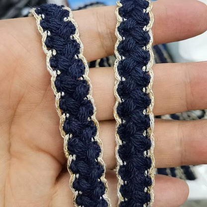 Textured Metallic Edge Braided Trim