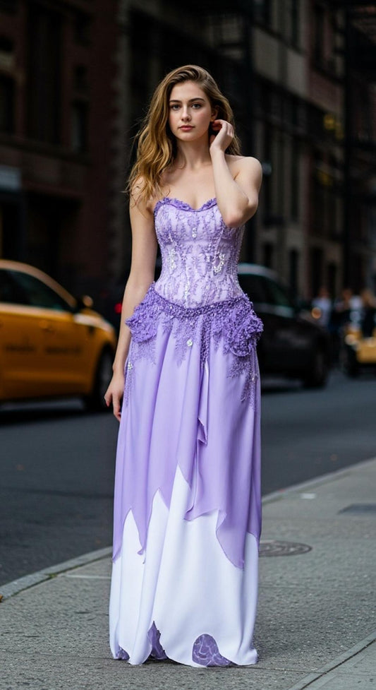 [*Halloween 30% Sale*]Elegant Purple Ghost Bride Costume