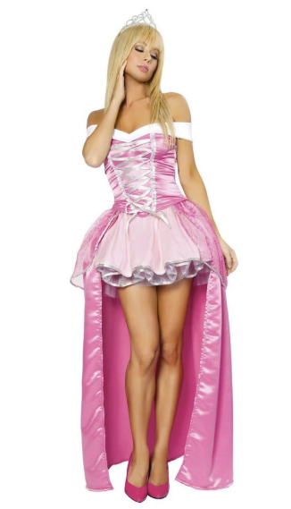 [*Halloween 30% Sale*]Princess Aurora Costume - Pink Fairy Tale Princess Dress with Tiara for Halloween