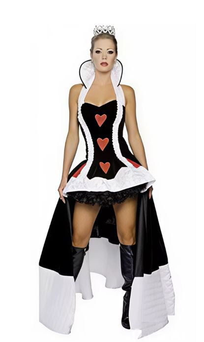 [*Halloween 30% Sale*]Queen of Hearts Deluxe Costume - Elegant and Dramatic Alice in Wonderland Inspired Dress