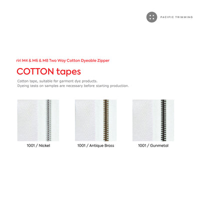 M8 Two Way Cotton Tape Dyeable Zipper