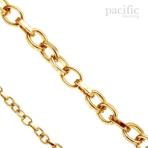 Flat Metal Round Chain Gold