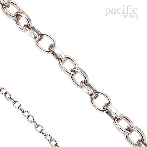 Flat Metal Round Chain Silver