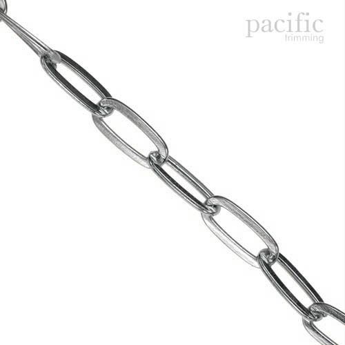 Flat Elongated Chain Silver