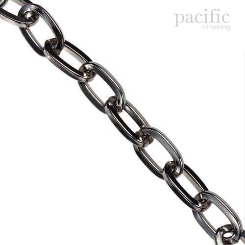 Flat Elongated Metal Chain Gunmetal