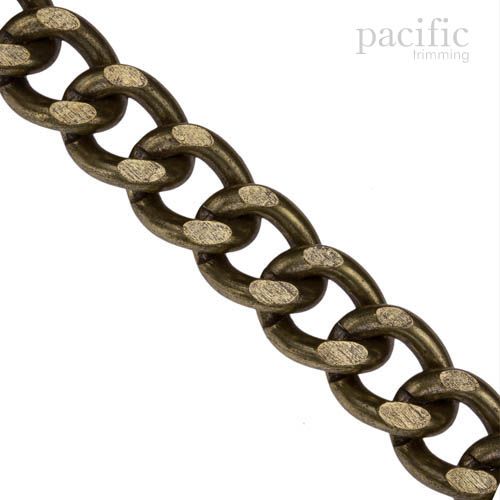 Diamond Cut Metal Chain Antique Brass