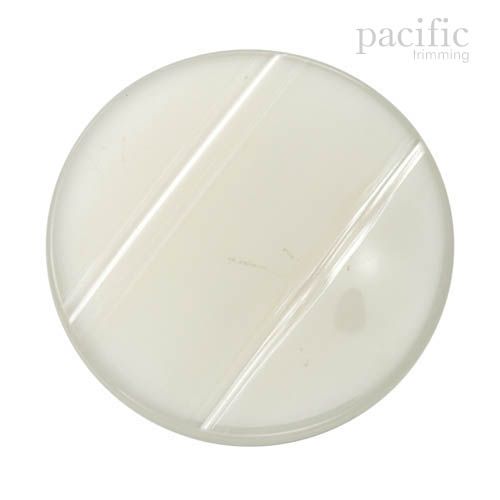 Round Two Tone Polyester Shank Jacket Coat Button White