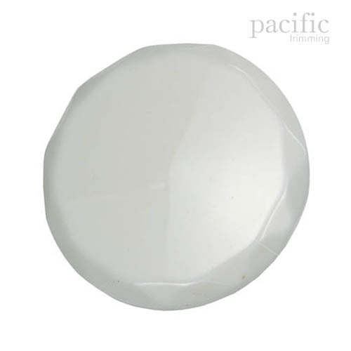 Round Flat Shape Black Polyester Tunnel Shank Jacket Coat Button White