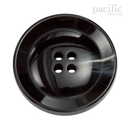 Marble Concave 4 Hole Polyester Jacket Coat Button Black