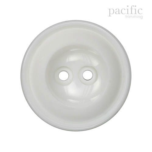 Round 2 Hole Nylon Button 125019BA White