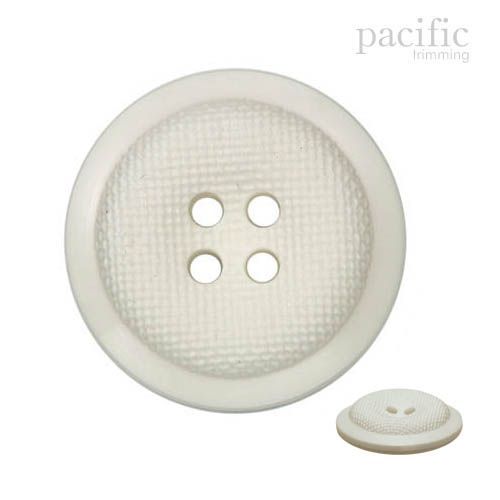 Textured 4 Hole Nylon Decorative Button Ivory