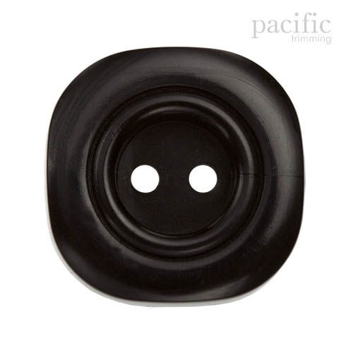 Square Shape 2 Hole Nylon Button 125039BA Black