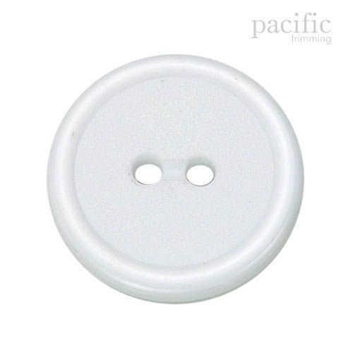 Round Rim 2 Hole Nylon Button 125067BA White