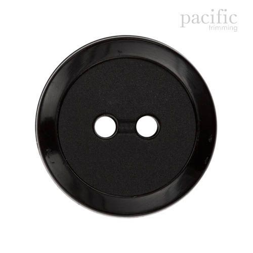 Round Rim 2 Hole Nylon Button 125074BA Black