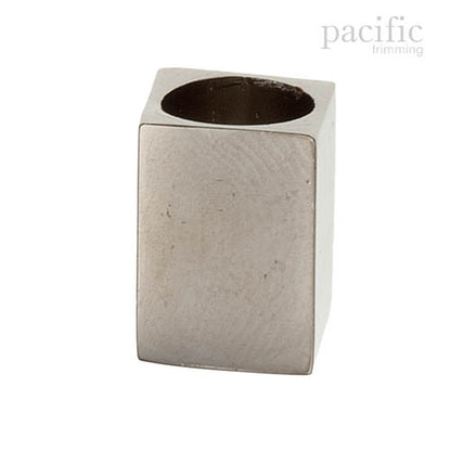 4mm Metal Cube Cord End Silver