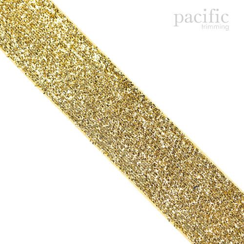 1 Inch Metallic Velvet Ribbon Gold
