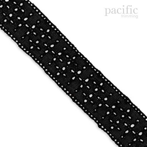 1 Inch Cotton Eyelet Lace Black