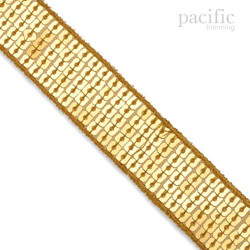 Square Sequin Trim Multiple Sizes Gold