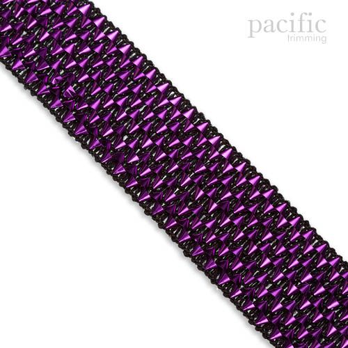 1 Inch Stretchable Sequin Foil Trim Violet