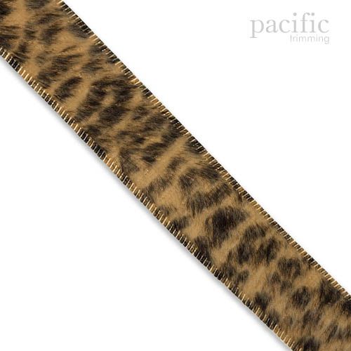 13mm Cheetah Printed Trim Camel Brown